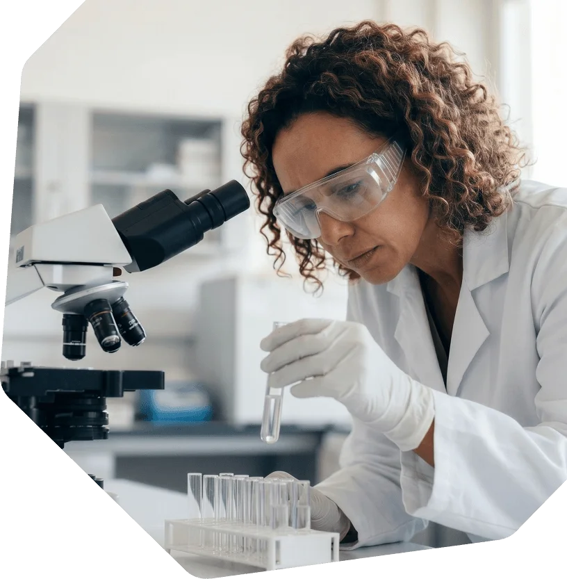 This image shows a researcher working in a laboratory setting