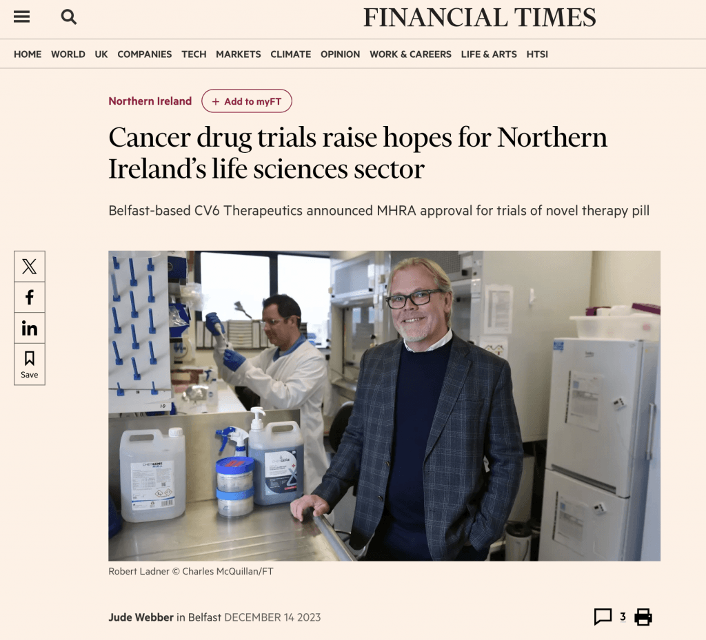 Financial Times cover showing Dr Robert Ladner