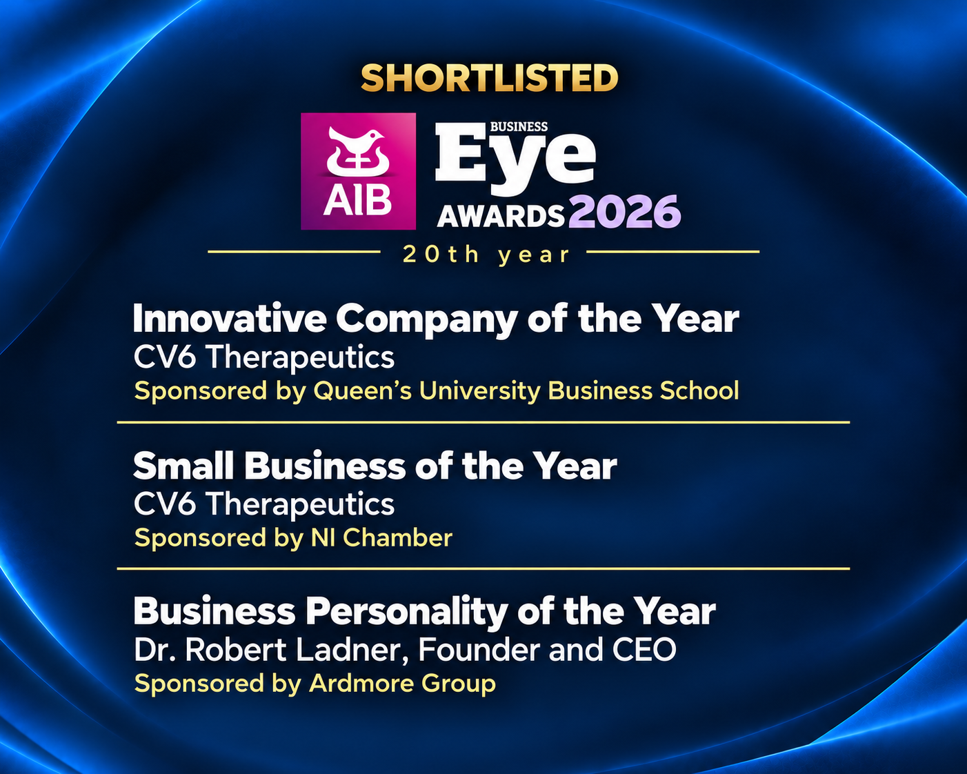 AIB Business Eye Award Nominations Recognise CV6 Innovation, Growth and Leadership